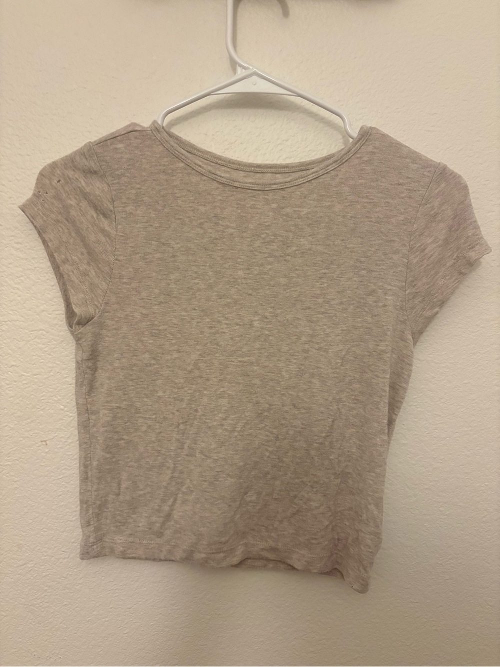 PacSun Light Beige Short Sleeve Crop Tee